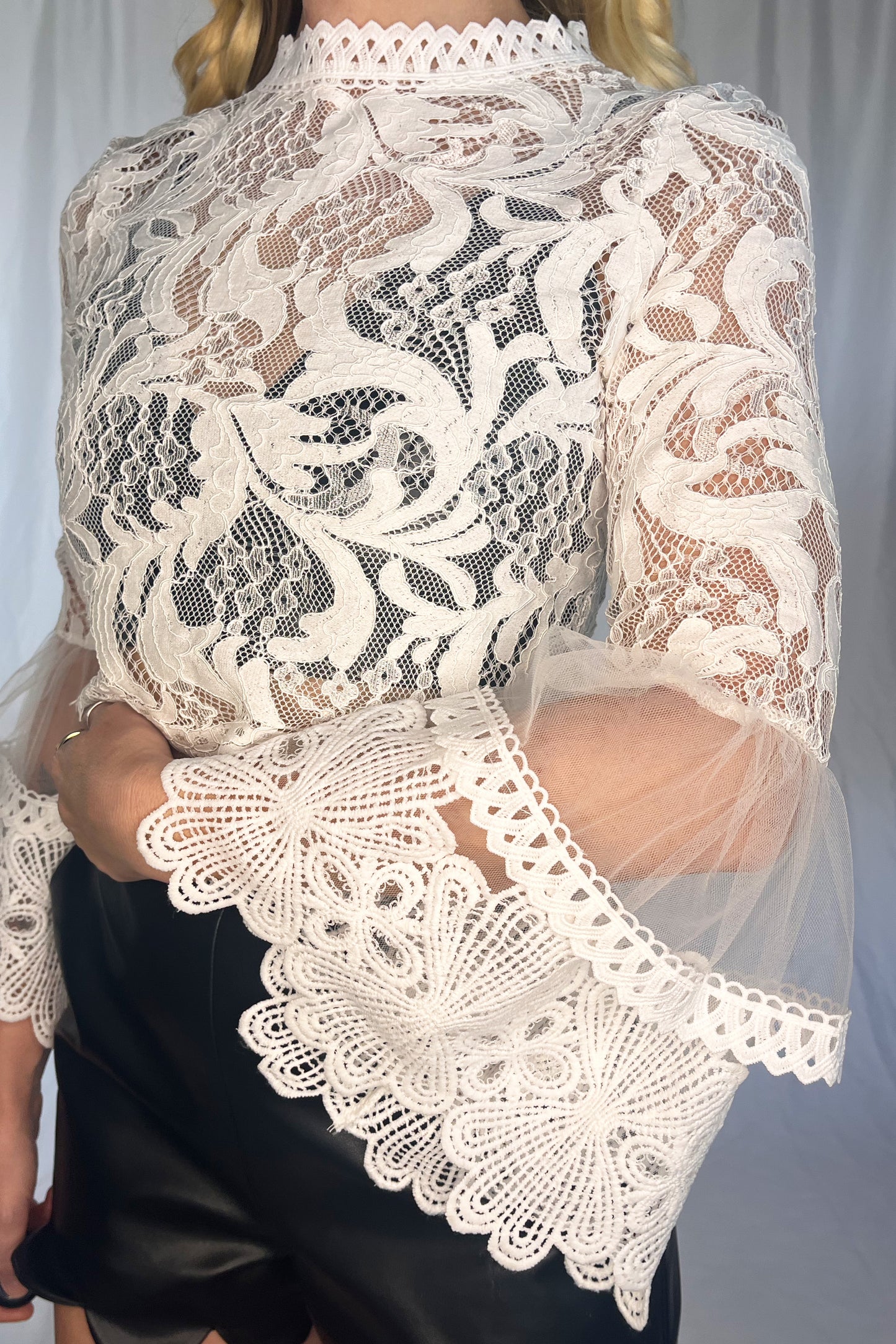 Bell Sleeve Lace Top