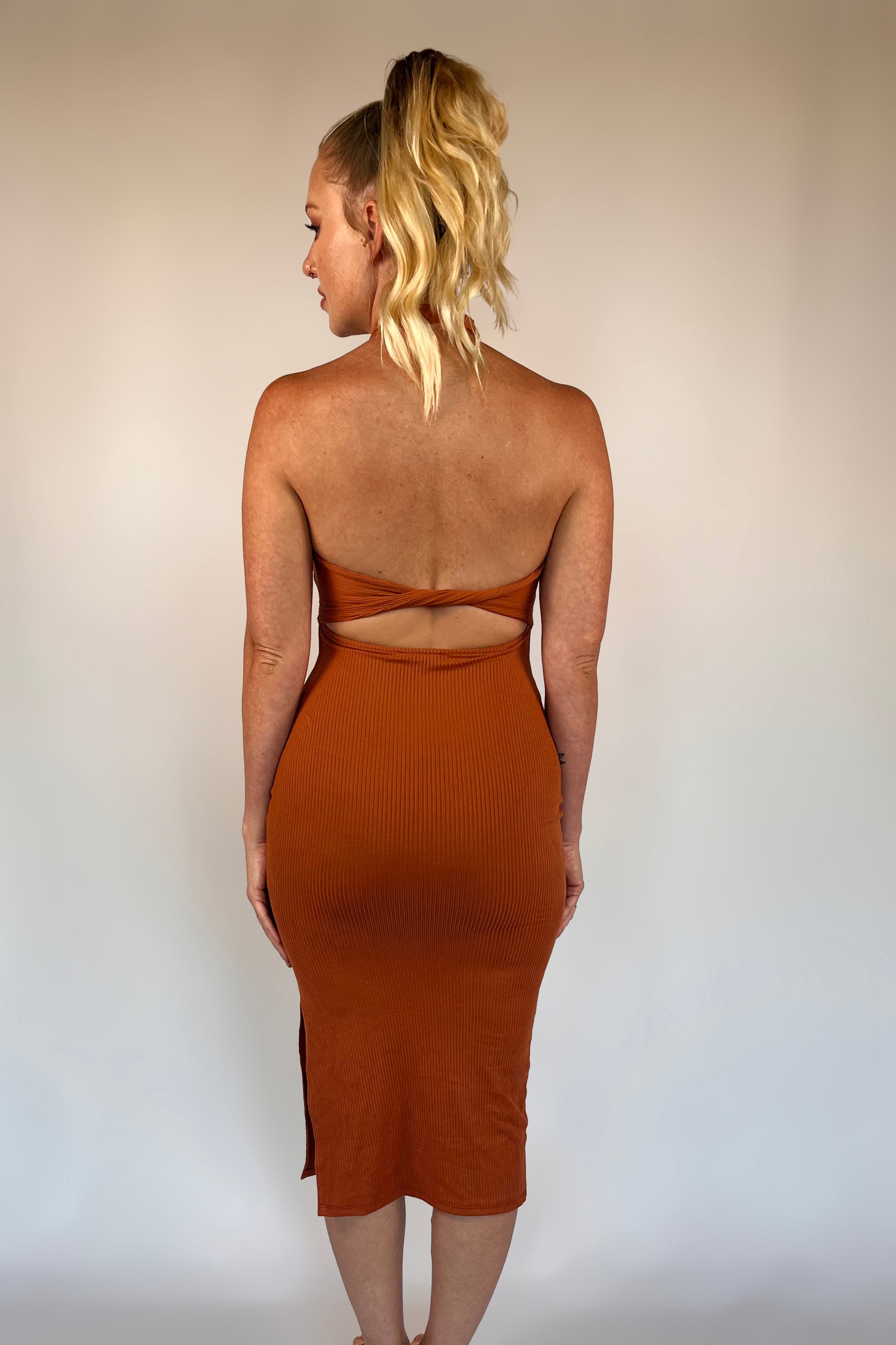 Ribbed Tie Dress