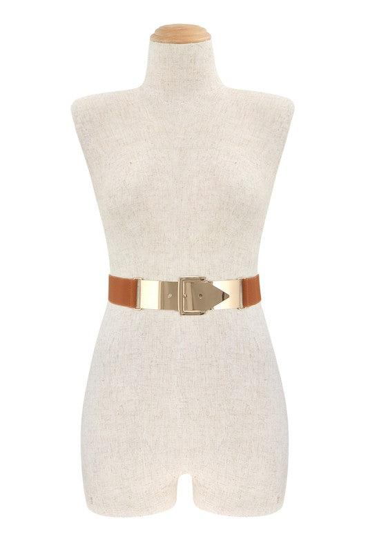 Gold Buckle Elastic Belt