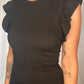Black Ruffle Sleeve Dress