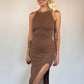 Ribbed Slit Dress