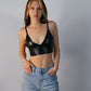 Faux Leather Bralette