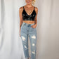 Faux Leather Bralette