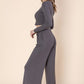 Grey Ribbed Pant and Long Sleeve Shirt Set